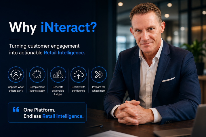 Retail executive discussing how the iNteract platform transforms customer engagement into actionable Retail Intelligence for physical retail.